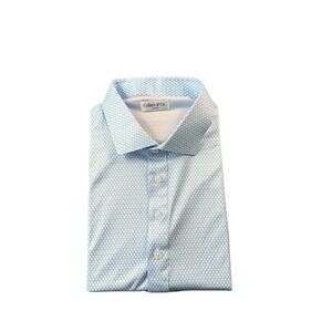 Collars & Co. Light Blue White Geometric Dress Collar Men's Polo 2XL NWOT